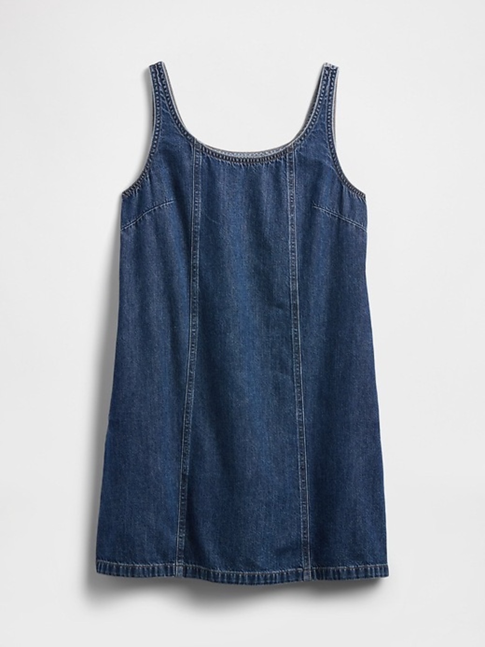 Gap Denim Scoopneck Mini Dress - Dark Wash, XS